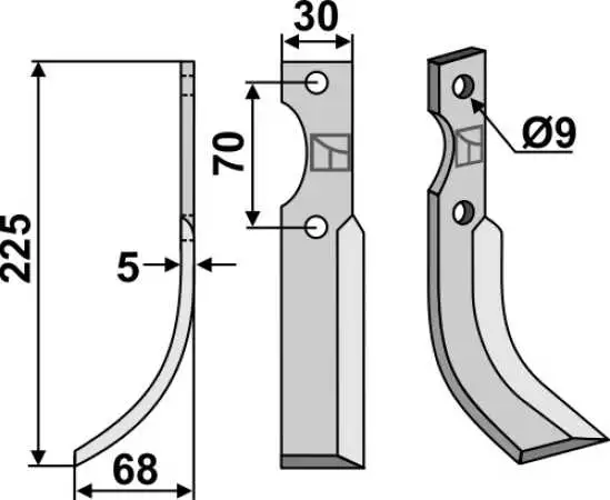 Fräsmesser 225x30mm, links